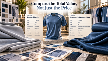 Comparing polyester sportswear fabrics based on price, GSM, DIA, construction and performance