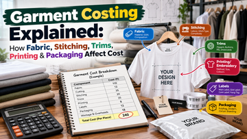 Garment Costing Explained: How Fabric, Stitching, Trims, Printing &amp; Packaging Affect Cost