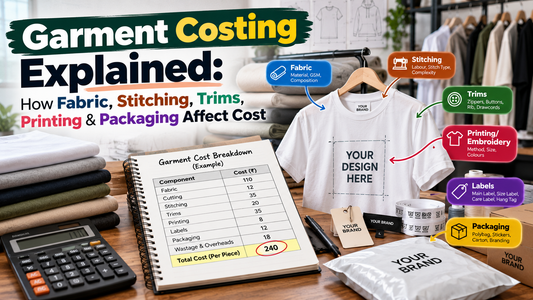 Garment Costing Explained: How Fabric, Stitching, Trims, Printing &amp; Packaging Affect Cost
