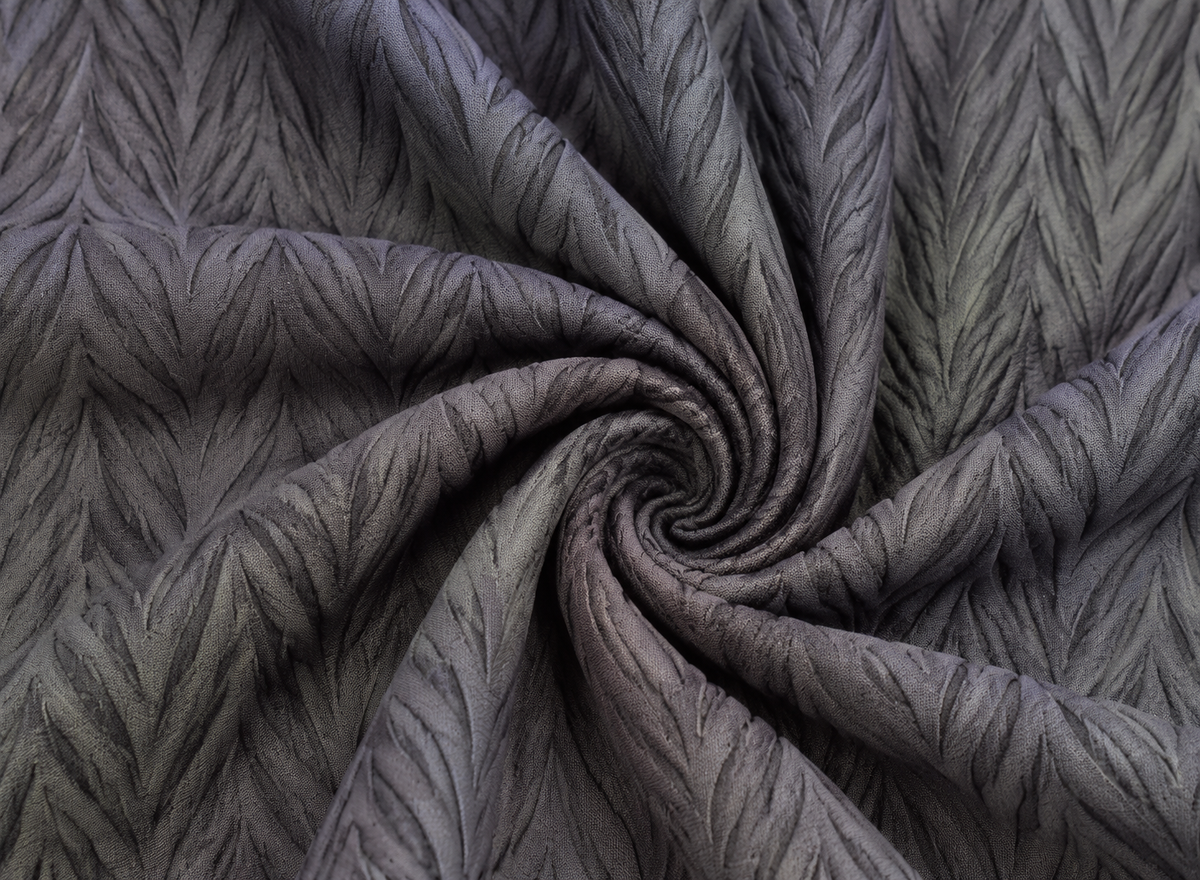 Grey Khajuri fabric texture showing premium polyester knit surface for garment manufacturing