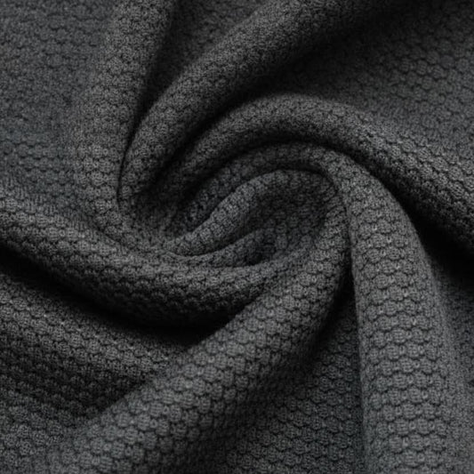 Charcoal Grey Popcorn Textured Fabric.